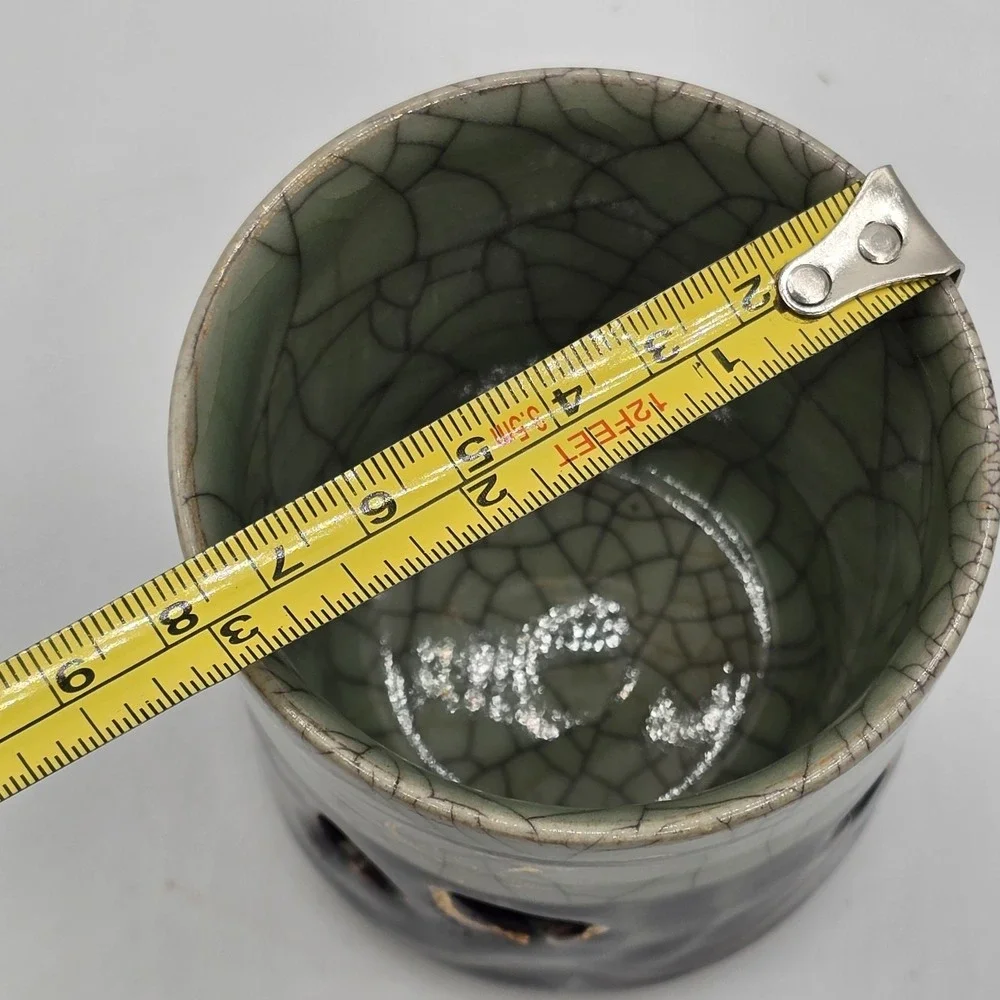 Somayaki‎ Otagiri Japanese Tea Cup Hearts Cutout Vintage Japan Insulated EUC